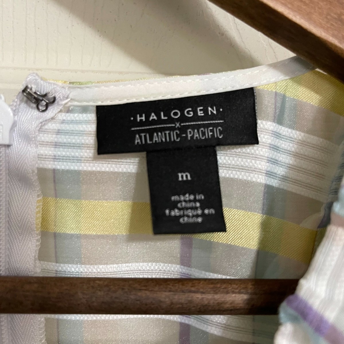 Halogen Atlantic Pacific Womens NWOT Cottage Plaid Belt Ruffle