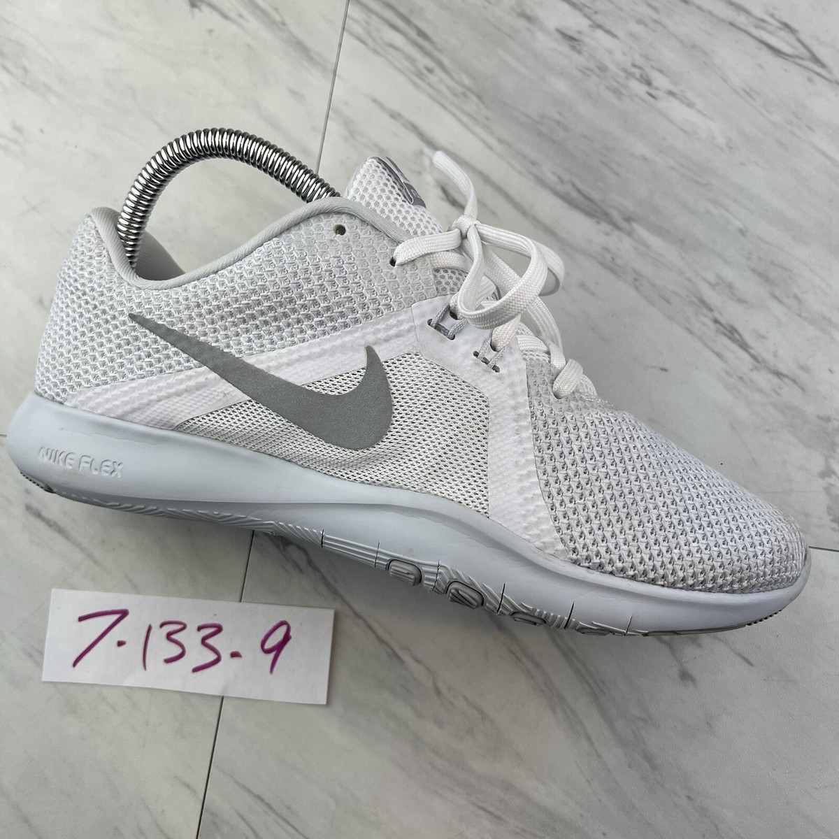 •Nike Womens Flex TR 924339-100 White Lace Up Low Top Running Shoes Size