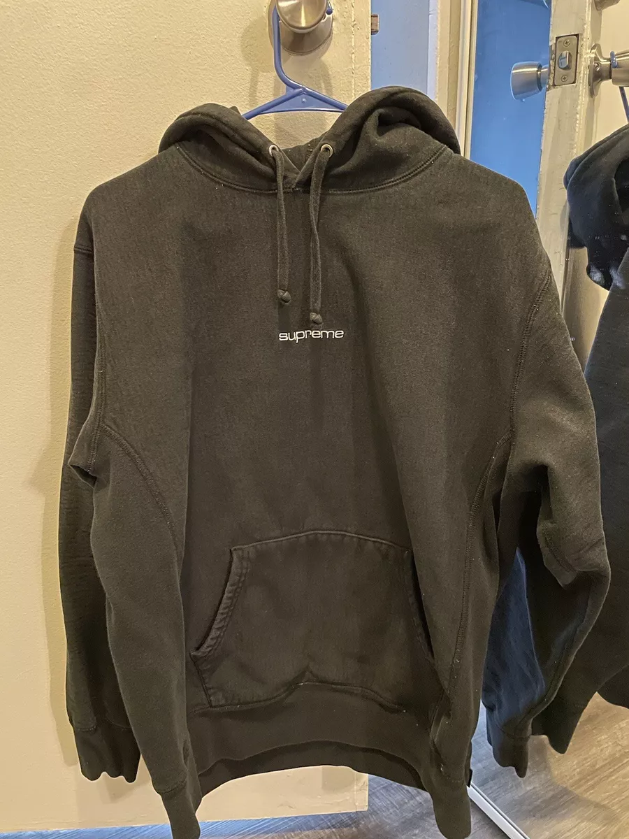 Supreme Compact Logo Hoodie Black FW17 Size Medium