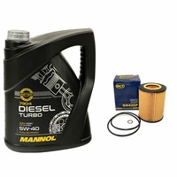 MotoröL Set 5W40 Diesel Turbo 5 Liter + ÖLfilter SH426P FüR Bmw 7Er 740D E65