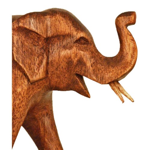 Elefant Holz Figur Skulptur Abstrakt Holzfigur Afrika Asia Glücksbringer Deko - Bild 4 von 7