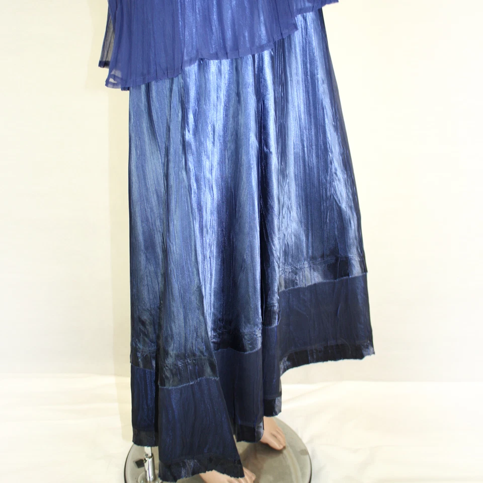 Conjunto envolvente de vestido plisado formal talla grande Komarov azul real 2X Foto 4 de 4