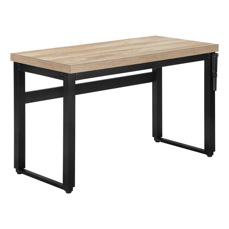 Computer Desk Standing Adjustable 48"L Work Laptop Metal Natural