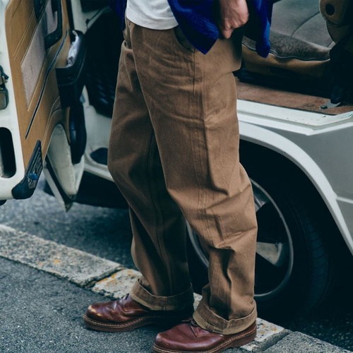 SAMURAI JEANS SJ48CP Heavy Chino Wide Trousers 15oz sulfur dyeing One Washed - Picture 6 of 16