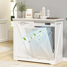 Tilt Out Trash Can Cabinet, 10 Gallon Kitchen Trash Cabinet Hidden Trash Can