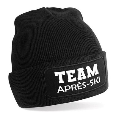 Beanie Mütze mit Spruch TEAM APRÈS-SKI   Strickmütze Geschenkidee Unisex