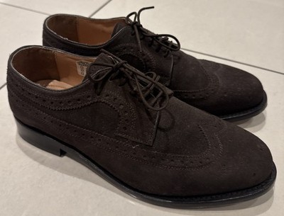 Samuel Windsor braune Wildleder Leder Derby Budapester Brogues UK 8 Leder England