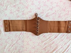 Brown Underbust Corset Stretchy Size Small