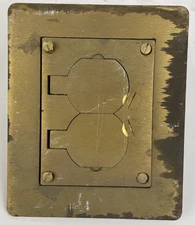 egrand WIREMOLD 828R Omnibox Brass Duplex Receptacle Floor Box Cover Plate +++