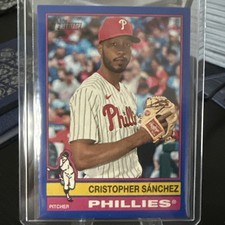 2025 Topps Heritage High Number Cristopher Sanchez Blue Border Phillies #633