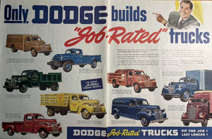 1946 Dodge Trucks Job Rated 175 Basic Models Fit Last Longer Vintage Print Ad