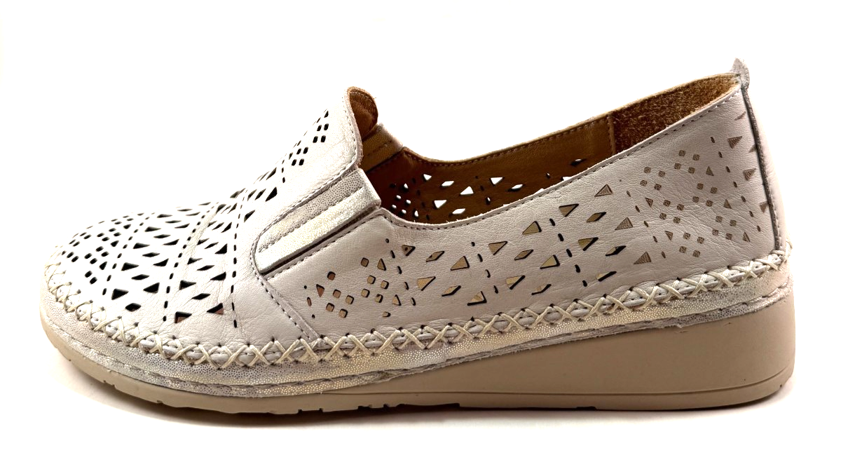 Lonza 200234 Milk Leather Low Wedge Laser-Cut Comfort Shoe | eBay