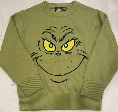 Dr. Seuss Enterprises The Grinch Green Boy s Sweater Size XS 4/5 Mad Engine