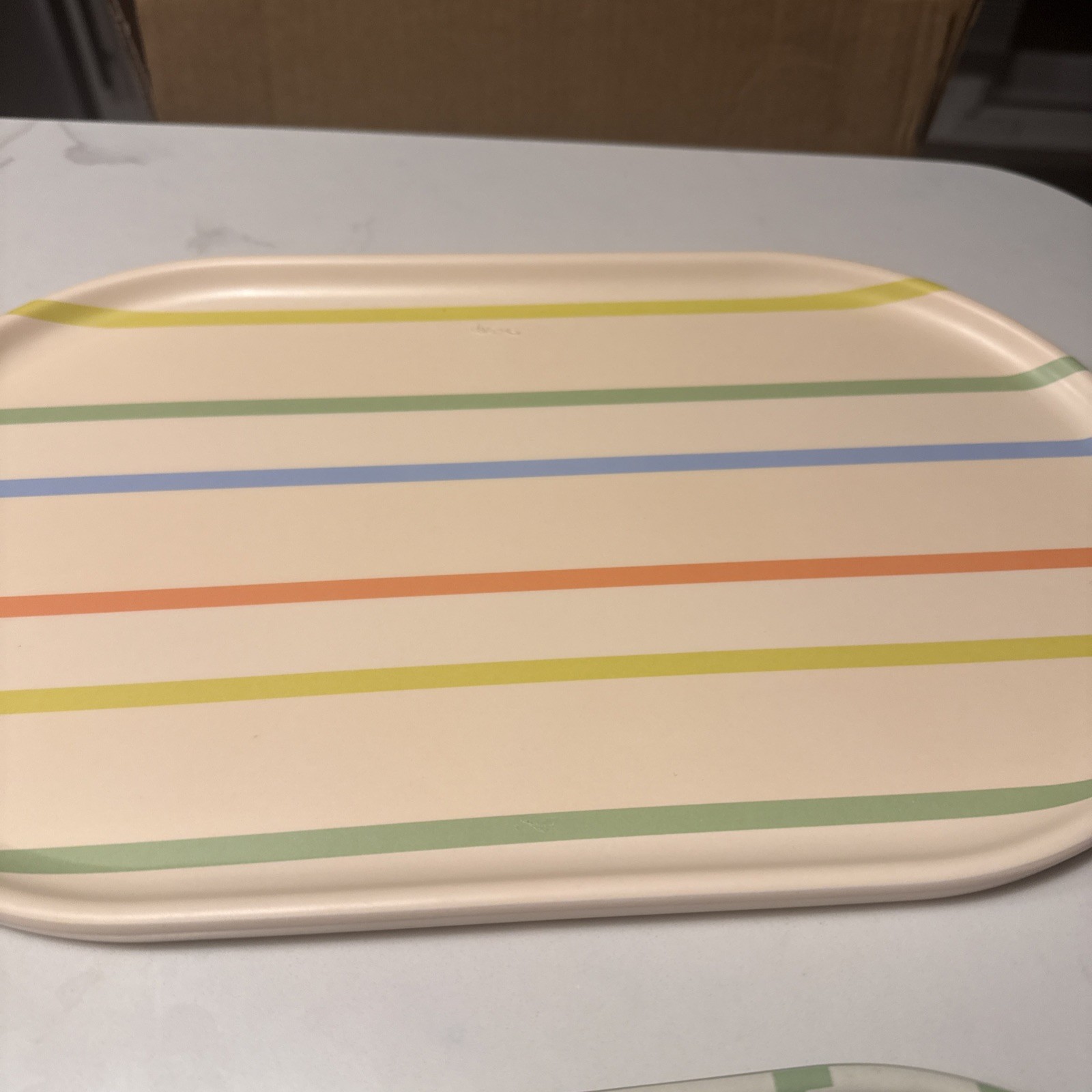 Room Essentials 3 Piece Printed Tray Set Melamine Bamboo Colorful thumbnail 4
