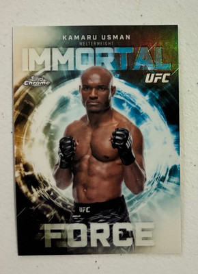 2026 Topps Chrome UFC Immortal Forces Kamaru Usman Refractor SP Card