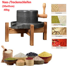 Handgefertigte Steinmühle mit Holzständer v...