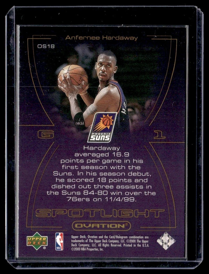 2000-01 Upper Deck Ovation Spotlight Anfernee Hardaway #OS18 - Image 2 of 2