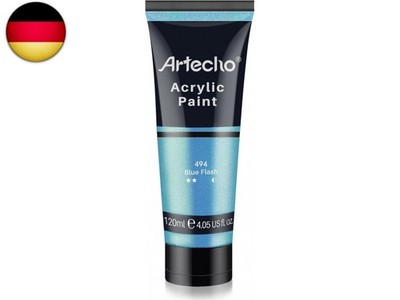Artecho Acrylfarbe Schillerndes Blau 120 ml, Wasserfest und Lichtecht, Schnell