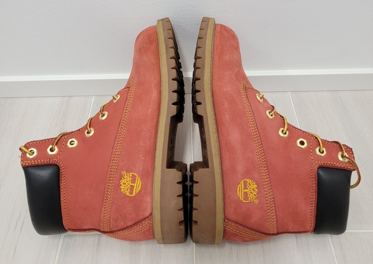 Red Timberland Boots size M4 Leather Premium 6-Inch Lace-Up 