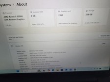 Lenovo IdeaPad 3 14ALC6 14" Ryzen 5 5500U 8GB RAM 256GB SSD Win 11Pro.
