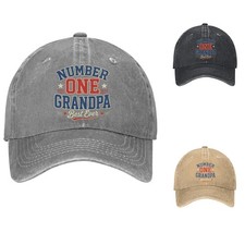 Best Grandpa Baseball Cap Number One Retro Dad Hat