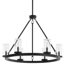 Quorum International 70-6 Gentry 6 Light 32"W Ring Chandelier - Black