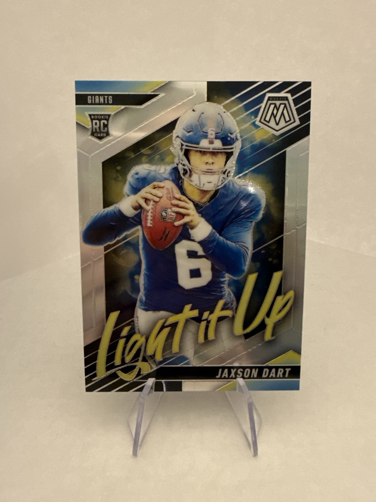 Jaxson Dart 2025 Panini Mosaic RC Light it Up Silver Prizm NY Giants Rookie!