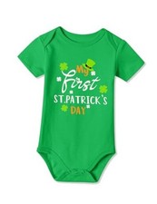 Baby St Patricks 100 Cotton Short Sleeve Bodysuit Newborn Easter Day Bunny