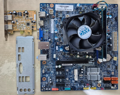 Intel Core i3 3220 Lenovo CIH61MI motherboard w/8Gb ddr3 (2x4) and pcie usb card