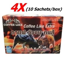 4x Café Como Extra Concentrado para Hombres Bebida Saludable Sentirse Refrescante 10 Sobres