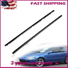 2pcs Door Weather Strip Window Belt Seal Molding Trim For 1992-95 Honda Civic 2pcs Door Weather Strip Window Belt Seal Molding Trim For 1992-95 Honda Civic