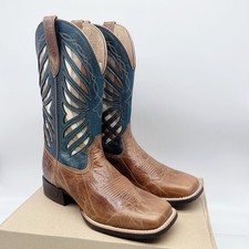 Ariat Valor Ultra Women s Western Boots Dark Tan Green Square Toe US 9 Cowboy