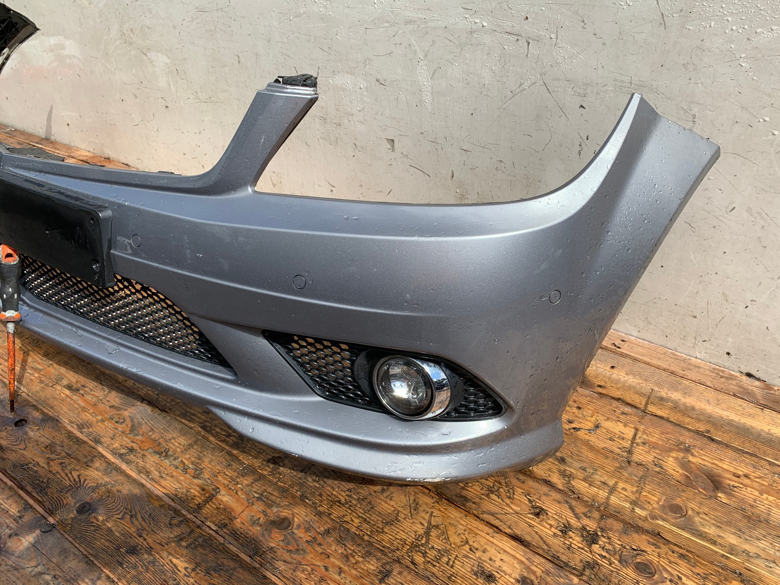Mercedes C Class Front Bumper Fogs Grilles C200 W204 2007-2010 Pre-FL Silver - Image 5