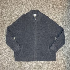 LL Bean Full Zip Sweater Knit Birdseye Fisherman Heavy Cotton Mens 2XL VTG