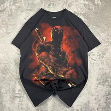 Marvel Comics 2014 Big Print AOP Deadpool Smoke Graphic T-shirt Size Medium