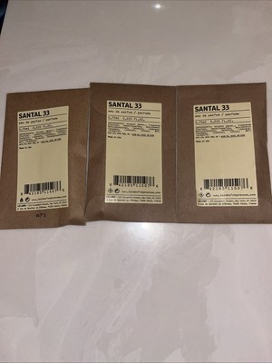 Le Labo Santal 33 Eau de Parfum Spray Vial NEW Lot Of 3