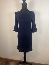 Lilly Pulitzer Helena Dress Womens  Blue Merino Wool Sweater Midi Preppy Xs