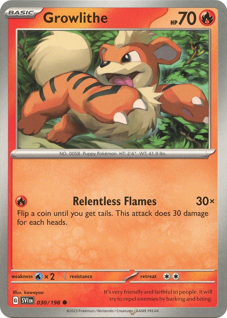 Growlithe - 030/198 SVI 030/198 Pokémon SV01: Scarlet & Violet Base Set Commo...