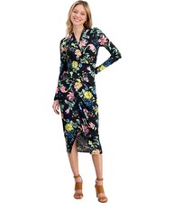 Rachel Roy Womens Faux Wrap Midi Dress