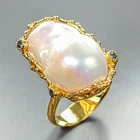 Unique ring Natural Baroque Pearl Ring 925 Sterling Silver Size 7.5 /R462490