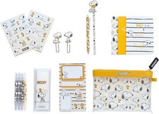 Set Cancelleria Snoopy, 3 Quaderni A6, Penna e Matita, 4 Evidenziatori e Altro