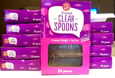 Disposable Clear Plastic Spoons Premium strength - 24ct 10-PACK 240 Total