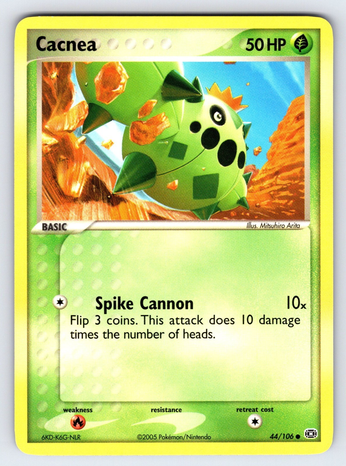 Cacnea 44/106 2005 EX Emerald Pokemon Card TCG Nintendo Non Holo Common - Nm/Vlp