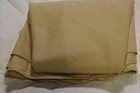 Vintage Extra Large 85" round Tablecloth Heavy Tan Fabric — photo 7