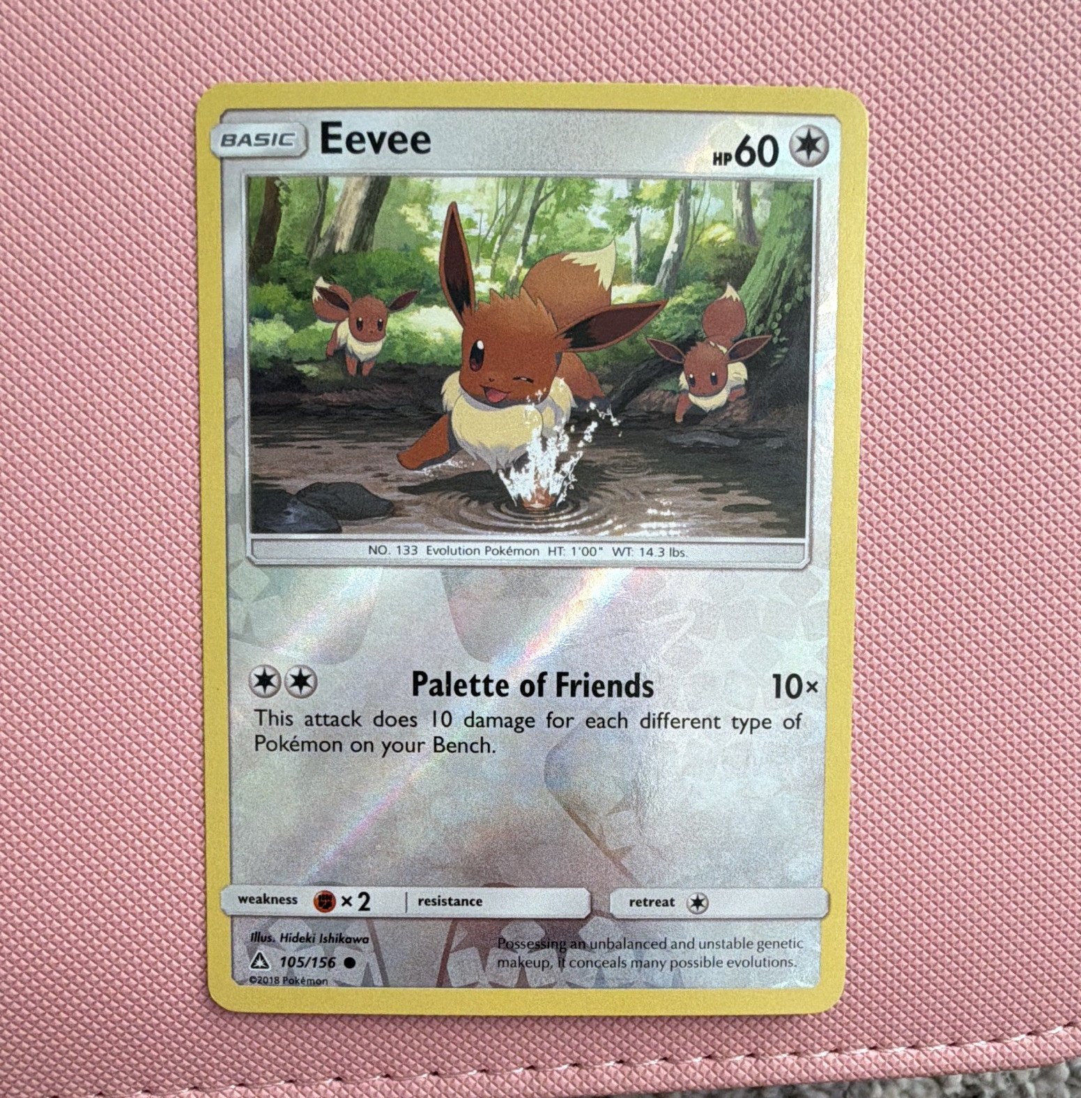 The Pokémon Company Eevee 105/156 SM-Ultra Prism Reverse Holo EN Basic HP60