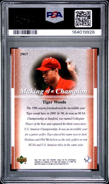 TIGER WOODS - PSA 9 - 2001 Upper Deck Golf - Tiger Woods Collection #TWC7 view 2