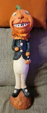 Halloween 25" Tall Jack O Lantern Pumpkin Head Man Paper Mache Resin Unbranded