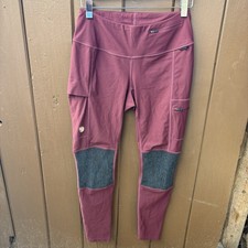 Fjallraven Abisko Trekking Tights Pro Womens Large Burgundy Hiking Climbing EUC