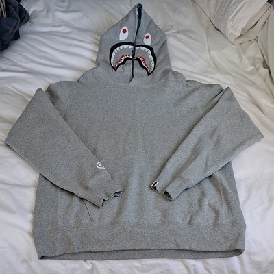 BAPE WGM Shark pullover hoodie Gray A Bathing Ape Size 2XL