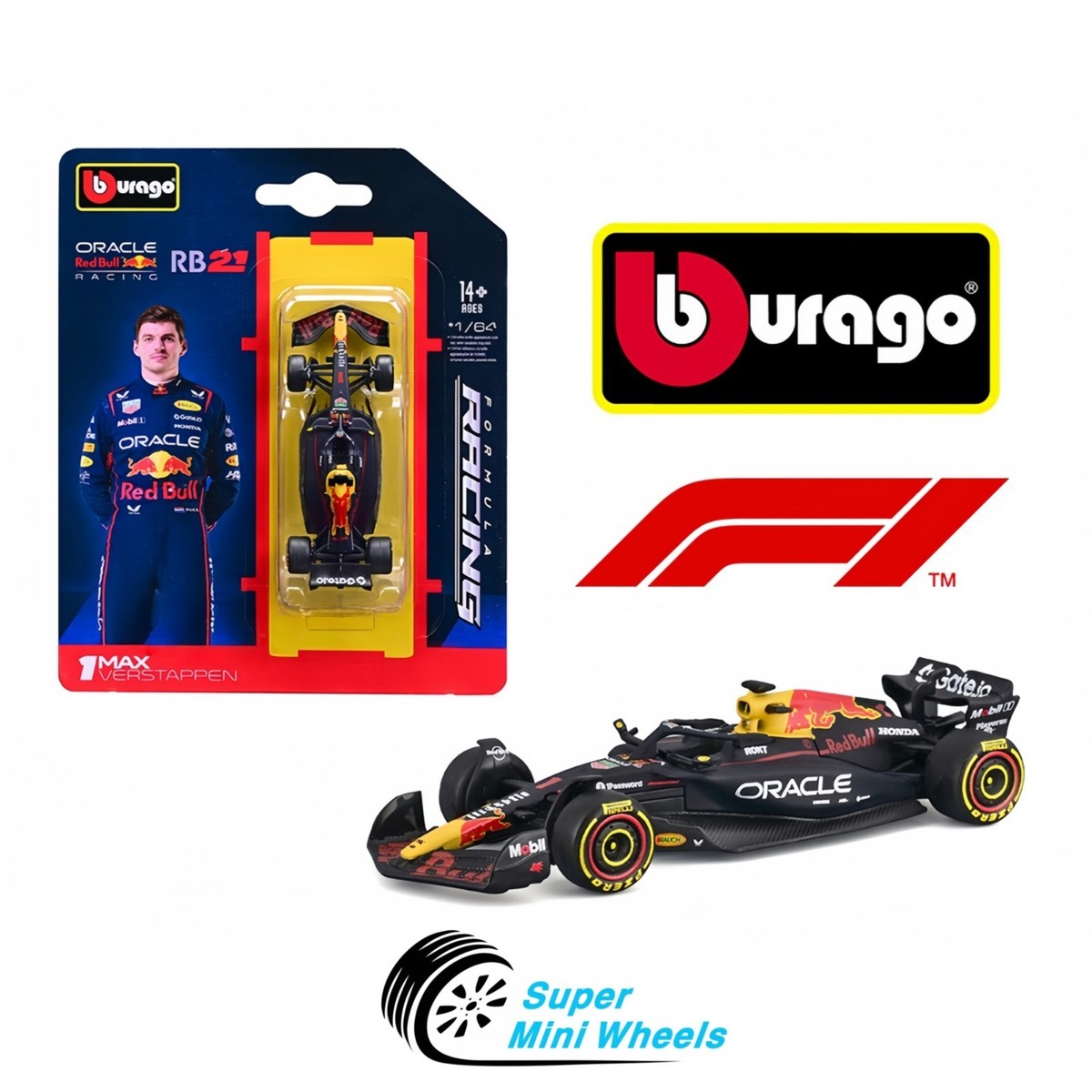 Bburago 1:64 F1 2025 Oracle Red Bull Racing RB21 #1 Max Verstappen